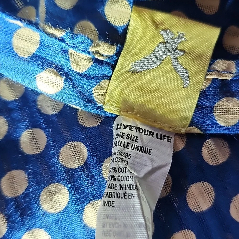 American Eagle Blue & Cream Polka Dot Scarf/shawl - Picture 7 of 7